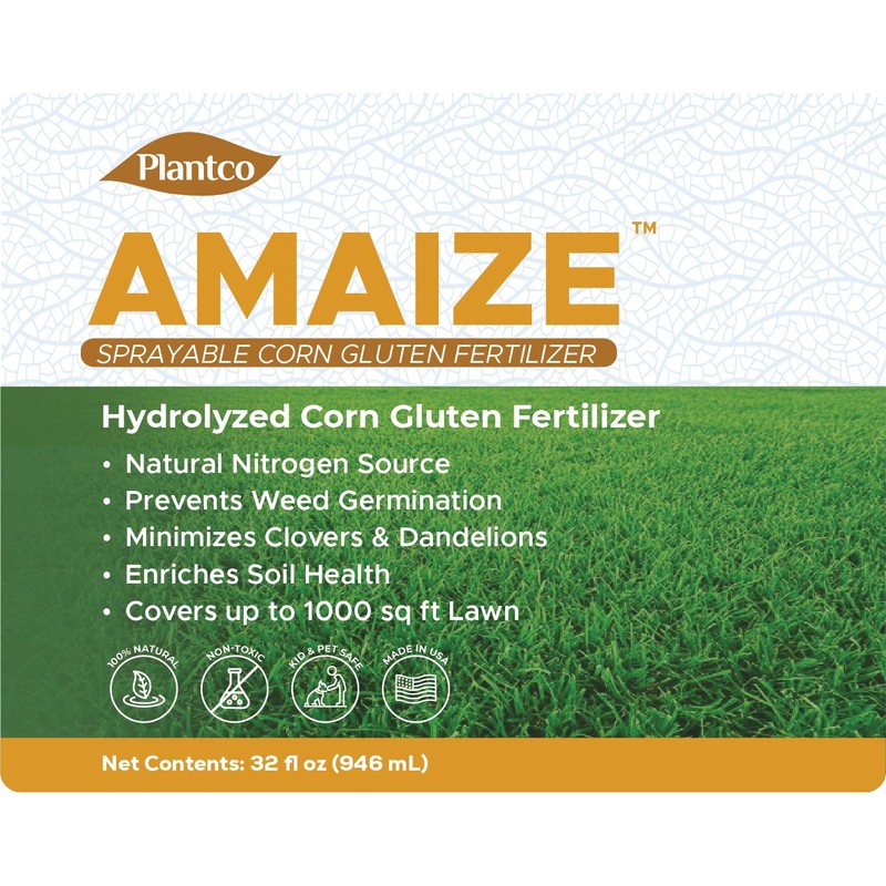 Liquid Corn Gluten Fertilizer, Natural Nitrogen, 1000 Sq Ft Coverage
