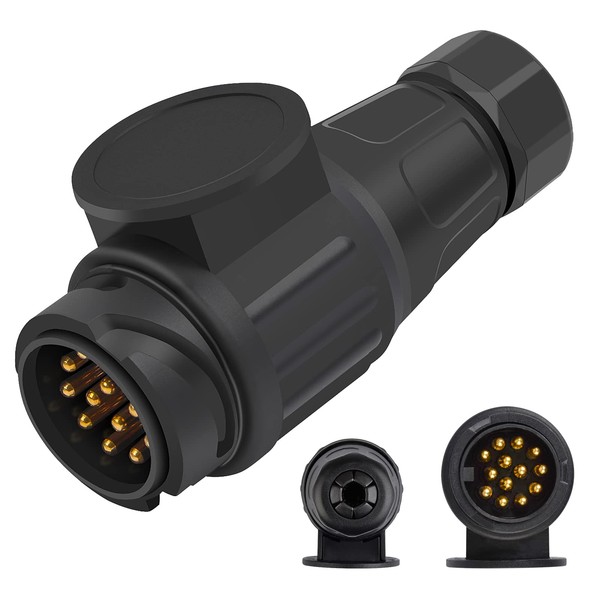 REAQUE 13-poliger Anhänger Stecker für Anhängerkupplung Abschleppen Anschluss 12V Anhänger