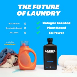 Loaded Laundry Detergent, Cologne Scented, 50 Loads, Plant Based | Phosphate, Paraben & Dye Free | 32 oz - Made in USA