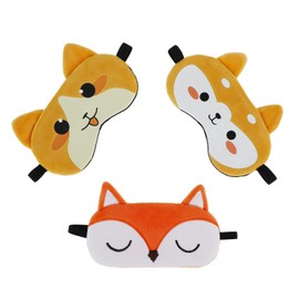 Pack of 3 Children's Soft Sleeping Masks with Adjustable Straps Blindfolds Cute Cartoon Sleeping Mask for Children Girls Blindfold Eye Mask Sleep Travel Women Sleeping Mask