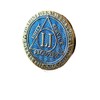 51 Year AA Medallion Glossy Reflex Blue Gold Plated Serenity
