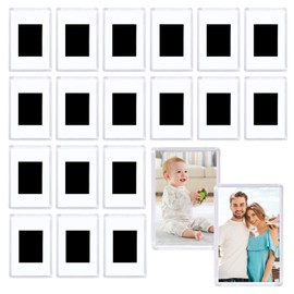 Jinsion Pack of 20 Mini Polaroid Magnetic Picture Frames, 4.5 x 7 cm Magnetic Picture Frame, Mini Picture Frame, Photo Magnets Acrylic Magnetic Picture Frame, Transparent Magnetic Frame Set, Fridge