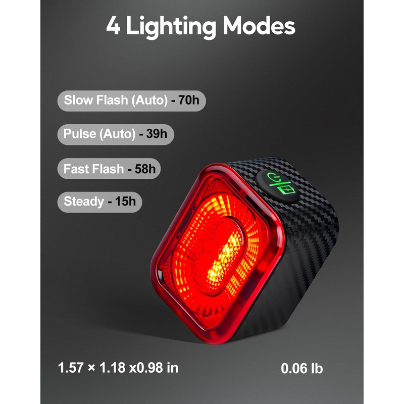 Esaytool Smart Brake Sensing Bike Tail Light, Saddle & Seatpost