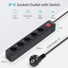 Aigostar 5-Way Power Strip with Switch, Multiple Socket with Child