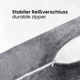 BaSaTex Pack of 2 Bolster Cushion Covers 15 x 40 cm Cashmere Touch | Bolster Cover Oeko-Tex Certified | 100% Microfibre Plush | Colour: Anthracite