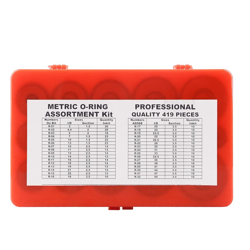 Universal 419 pcs Nitrile Rubber O Ring Assortment Kit, Metric