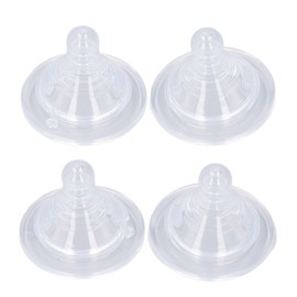4pcs Infant Bottle Nipples Bust Feeling Replacement Silicone Nipple Round Hole Newborn Bottle Accessory S ( 0‑3 Months)