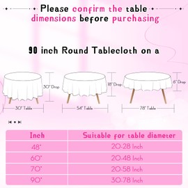 Cobedzy 1 Pack 90 Inch Round Satin Tablecloth Hot Pink Satin Table Cover, Overlay Silky Tablecloth Dining Table Cloths for Wedding, Party, Banquet, Events, Reception, Dinner