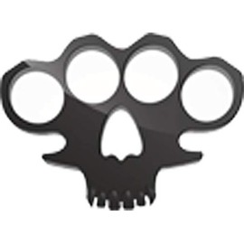 Skulls Brass Knuckles Grey Black White Vinyl Decal Sticker Two in One Pack (8 Inches Wide)