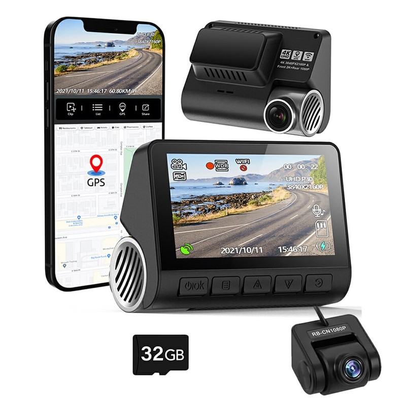 CLSSLVVBN Car Dash Cam Front Rear Dash Camera 4K/1080P Recorder