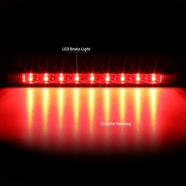 DNA MOTORING 3BL-TRAV16-LED-CH Chrome Housing LED High Mount 3rd Third Brake Light [Compatible with 13-18 Rav4 / 10-19 GX460]