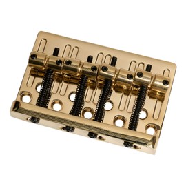 4 String Bass Guitar Bridge - Dual Load BB101 Gold