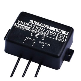 Kemo M241 Vibrating Switch 12V/DC. Vibration-On/Off When Standstill Operating Voltage 11-15 V. For Devices with Current Consumption of Approx. 1000 mA. Black