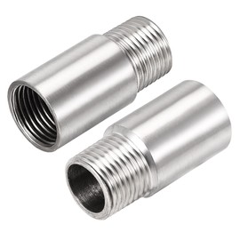 TOP-VIGOR 2Pcs Shower Head Extension Arm, 50mm Shower Arm Extender, 1/2 PT Stainless Steel Handheld Shower Pipe Head Extension Round Pipe for Bathroom Accessory