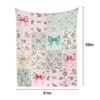 Newsely Boho Bow Floral Throw Blanket,51x59 Inch Reversible, Cute Retro
