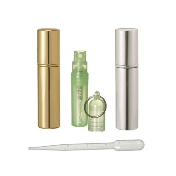 Riverrun Gold and Silver Purse/Travel Perfume Atomizers, Key Chain Bottle