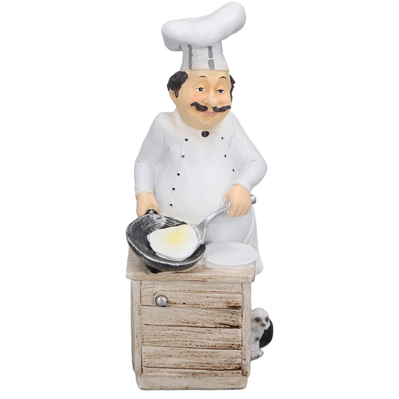 Chef Cooking Figurine Small Stereoscopic Art Ornament Resin Decoration Statue