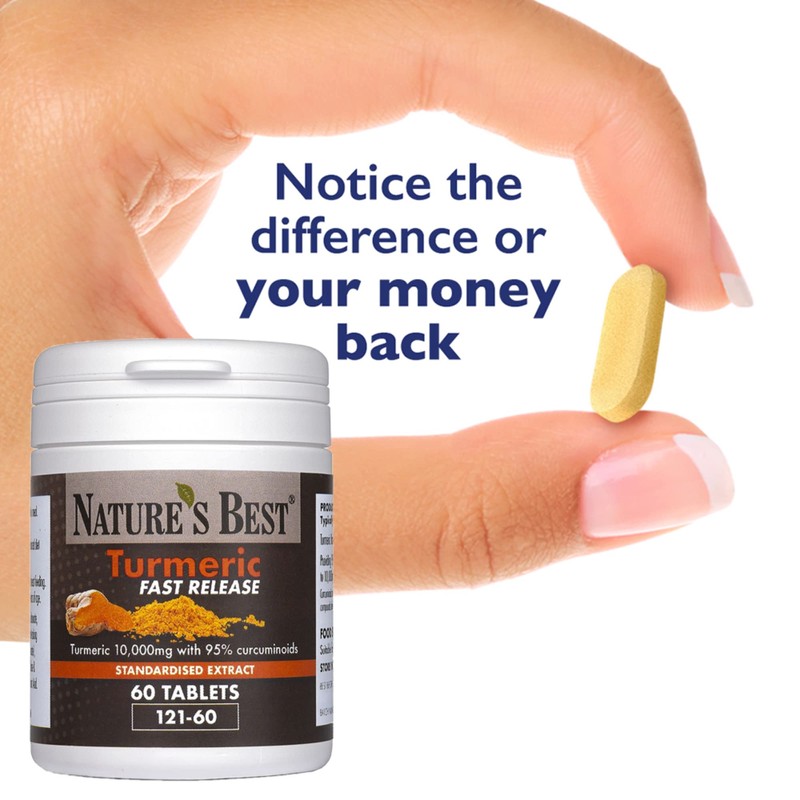 Turmeric Tablets Fast Release 10,000mg (200mg Extract) 95% Curcuminoids |