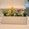WGVI Long Rectangle Ceramic Planter Vase in White 12" x