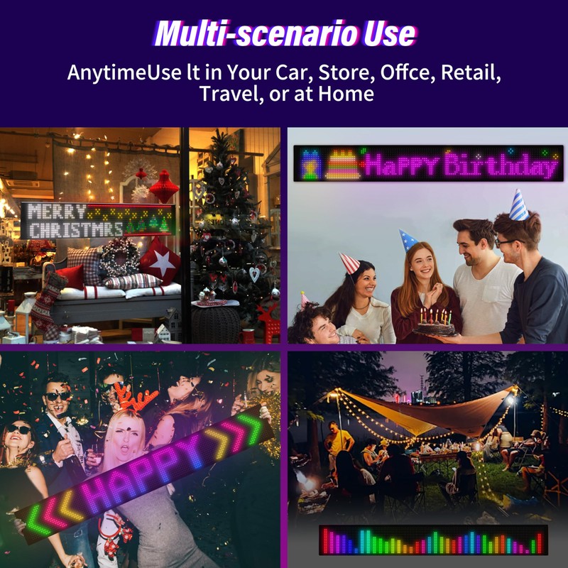 LED Eyes for Truck Windshield, 52.4x7.6in Ojos led para Carro,