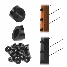 HOPUMTAN 20Pack Black Angle Beveled Washer Cable Railing Kit Angle Washer 25 30 35 Degrees T316 Stainless Steel Cable Railing Hardware for 1/8" to 3/16" Stair Metal Wood Post HC08