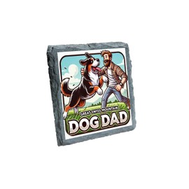 Great Swiss Mountain Dog Dad Slate Coaster with Playful Cartoon Design for Dog Lovers (slco-kf25-728)