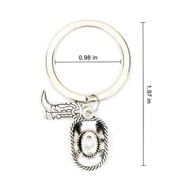 OBEISN Stylish Stainless Steel Key Ring in West Cowboy Style, Gift for Women and Friends, Ideal as a Birthday Gift or Small Gift for Your Girlfriend, Silver3, S