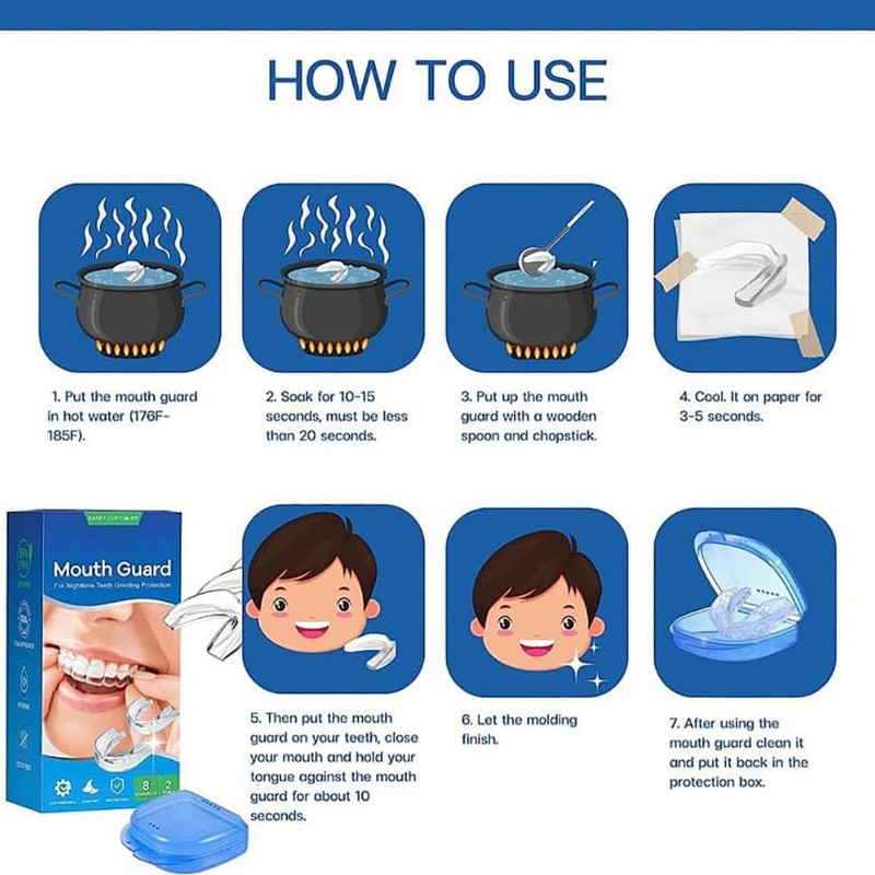 Reusable Night Mouth Guard for clenching Teeth, Custom Fit, No