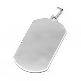 Unbranded 2 Stainless Steel Blank Stamping Pendants 45mm x 24mm With Attached Loop - MT588