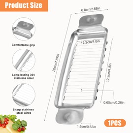 304 Stainless Steel Cheese Slicer for Block Cheese, Multipurpose Butter & Cheese Slice Cutter and Keeper Handheld Kitchen Slicing Tool Slicer Cutter for Fruit Eggs Butter Cheese Block