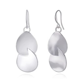 YKKZART Silver Earrings for Women Silver Dangle Earrings Dainty Double Teardrop Geometric Dangle Earrings for Women Gift