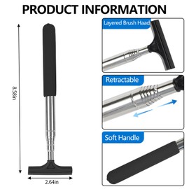 Wuyaoyao Car Rearview Mirror Wiper, Retractable Car Side Mirror Squeegee with Long Handle, Portable Mini Window Squeegee, Universal Glass Water Wiper Cleaning Tool for Rainy Foggy Weather (Black)