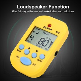 Portable Mini Metronome Multi-functional Clip-On Digital Beat Tempo Metronome for Piano, Violin, Guitar, Trap Drum (Yellow)