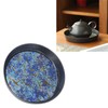Small Tea Tray Complex Pattern Round Alloy Decorative Tea Serving