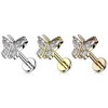 Pierced Owl 16GA 316L Stainless Steel CZ Crystal Butterfly Internally