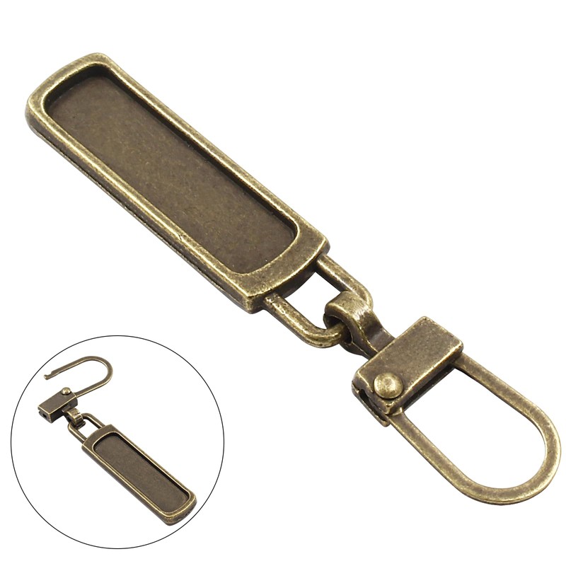 Zorveiio 6pcs Antique Bronze Zipper Pull Replacement, 1mm Thickness Detachable