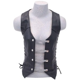Jamin Leather® - 4'' Simulated Crystal & Leather Vest Extenders (Set Of 4) Made in USA #VC14101LCK