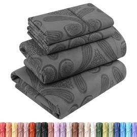 Premium T1500 Queen Sheet Set with LinenWrap 4 Piece Soft Sheets - Pattern