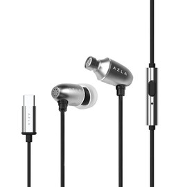 AZLA AIM C Daily in-Ear USB C Earphones (Silver) - Wired Headphones USB-C Earbuds with Mic Wired Earphones for Clear Sound, Headphones with Microphone, Corded Earbuds