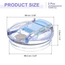 sourcing map 2Pcs Lids Replacement for Tumbler Cup 30oz, Spill Proof Lid Stopper Straw Cup Lid, Leak Proof Splash Resistant Cover Lid for Cold Drinks, Blue