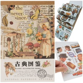 NSHACK Flake Seal, About 350 Types, Collage Material, Diary Sticker, Junk Journal, Washi (CLASSIC)