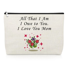 Gevody Mom Gifts from Daughter Makeup Bag Mothers Day Birthday Gifts for Woman Mum Appreciation Present from Son Funny Mother in Law Cosmetic Bag Christmas Retirement Thank You Present Travel Pouch