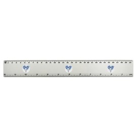 'Sprig of Forget Me Nots' 30cm (12 Inch) White Plastic Ruler (RL00090982)