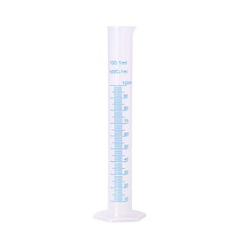 KOMUNJ KOMUNJ 1 Piece Transparent Blue Line Measuring Graduated Cylinder Science Measuring Lab Heavy Wall Graduated Cylinder Measuring Cylinder, 100 ml