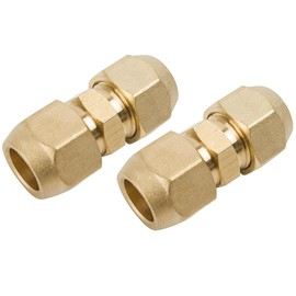 Pack of 2 5/8 Inch Air Conditioning Connection Nipples, 15.88 mm Double Nipple for Copper Pipes, Brass Copper Pipe Extension for Plumbing, Central Heating, Hot and Cold Water Supply and Air