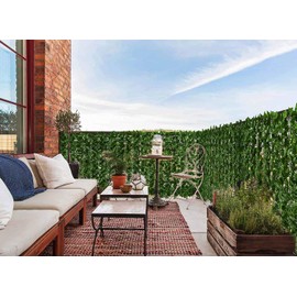 DearHouse 118x39.4in Artificial Ivy Privacy Fence Wall Screen, Artificial Hedges Fence and Faux Ivy Vine Leaf Decoration for Outdoor Garden Decor