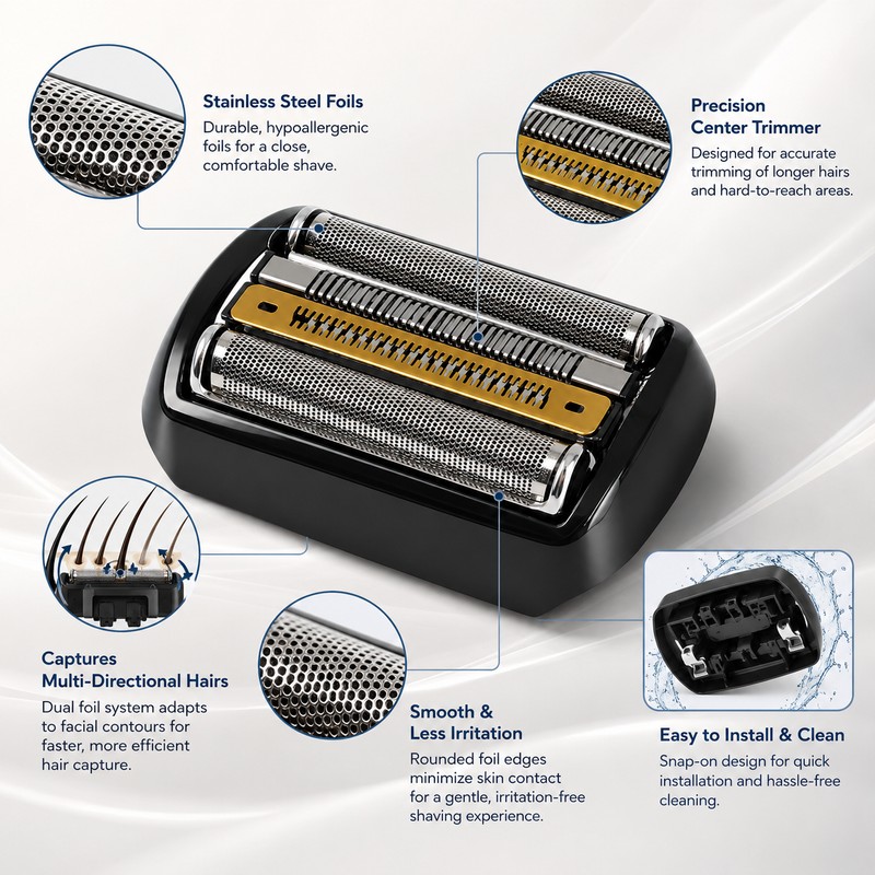 92B Replacement Shaver Head for Series 9 Razors – Stainless