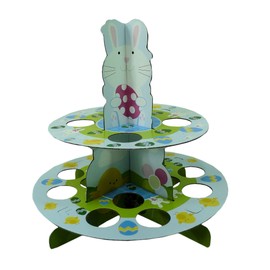 PMS 2ASSTD SPRINGTIME 2TIER 10X10" EGG/CUPCAKE STAND IN 24PC