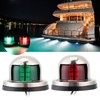 2pcs 12V Red Green LED Navigation Lights Stainless Steel Sailing