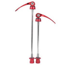 Bike Wheel Hub Skewers, 2Pcs Aluminum Alloy Steel Mountain Bike Road Quick Release Skewer Lever Applicable to 99% Bikes (Red)